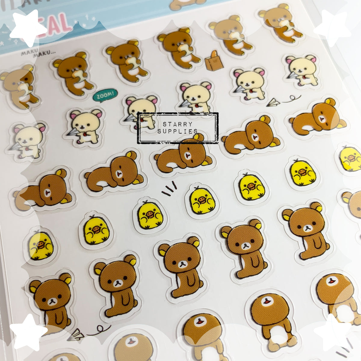 Rilakkuma Bear Staring Contest Sticker SE39103