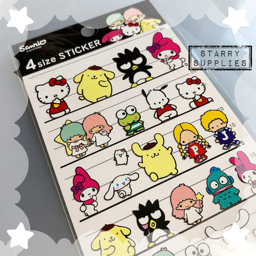 Sanrio 4 Size Sticker Sheet