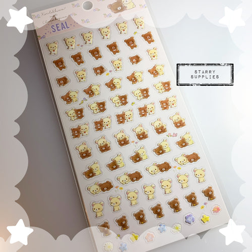 [SE3910] Korilakkuma with Chairoikoguma Seal Sticker Sheet