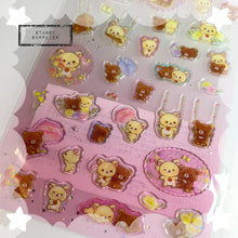 Load image into Gallery viewer, [SE3900] Colorful Clear Seal Pink Chairoikoguma/ Korilakkuma Domed Sticker Sheet