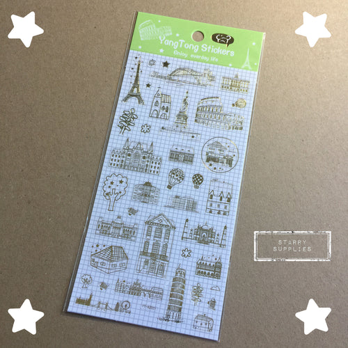 Gold Architecture Stickers