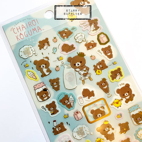 [SE4750] Chairoikoguma Milk Sticker Sheet